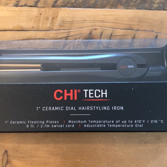 CHI Tech Farouk 1" Ceramic flat iron new in box flattens curls straightens - Picture 4 of 6